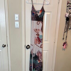 Tropical Print Maxi Dress